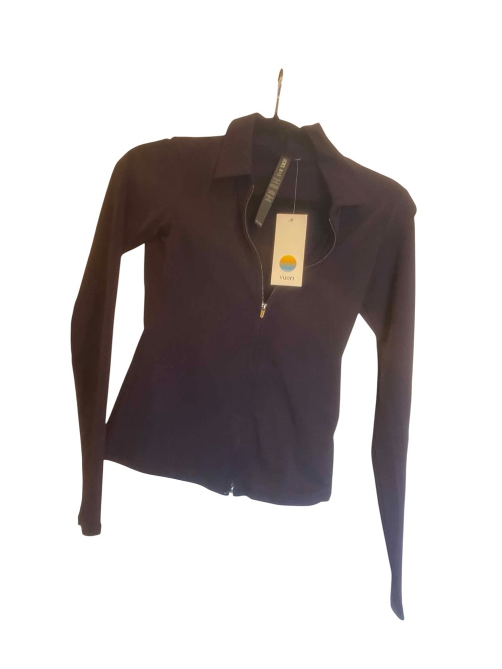 NWT Vuori L/S Halo Double Zip Size XS VELVET VIOLET